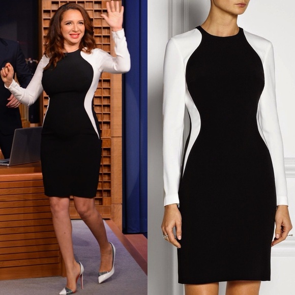 Stella McCartney Colorblock Wave Effect Long Sleeve Dress SZ 2 ASO Maya Rudolph - Picture 1 of 16